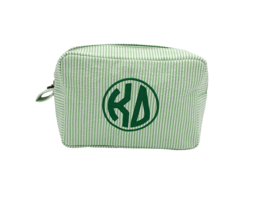 Kappa Delta Seersucker Monogram Cosmetic Case