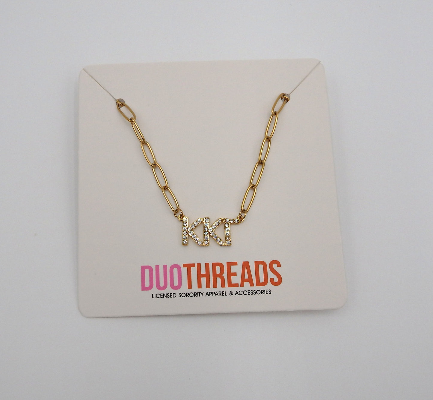 Kappa Kappa Gamma Rhinestone Letters Necklace