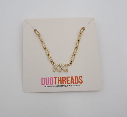 Kappa Kappa Gamma Rhinestone Letters Necklace