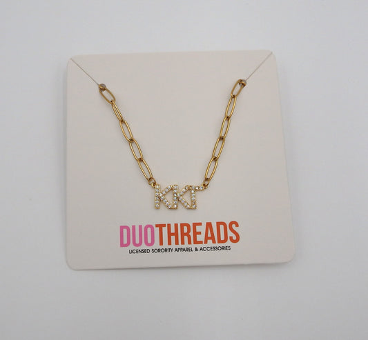 Kappa Kappa Gamma Rhinestone Letters Necklace