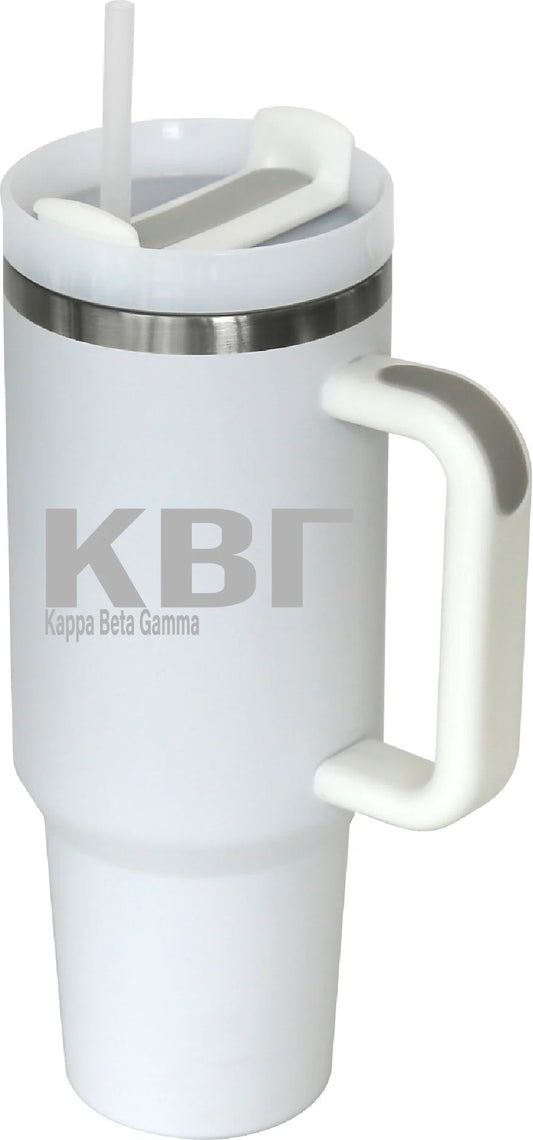 Kappa Beta Gamma Tumbler - white