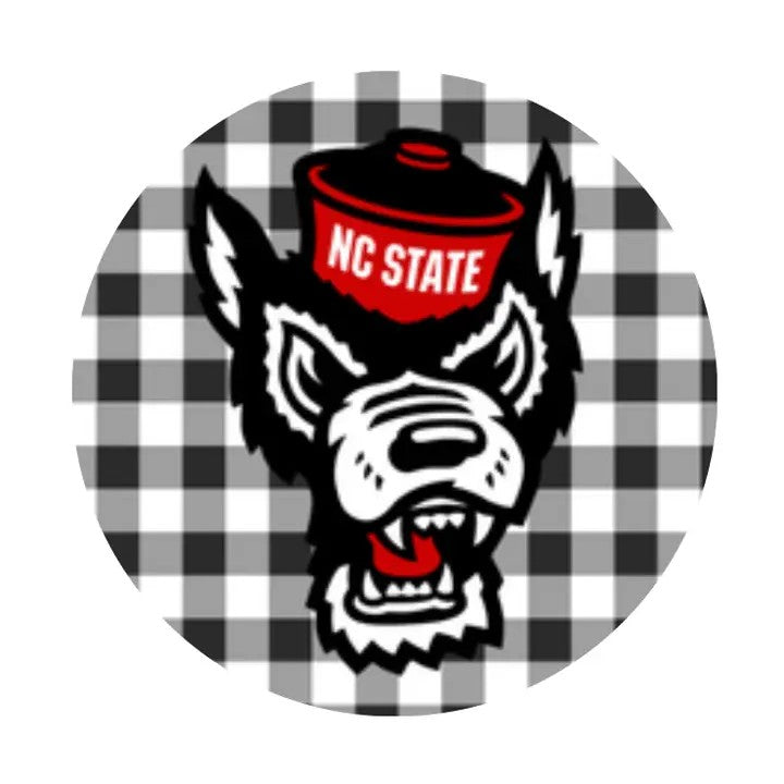 NC STATE Mr. Wuf Gingham Pin