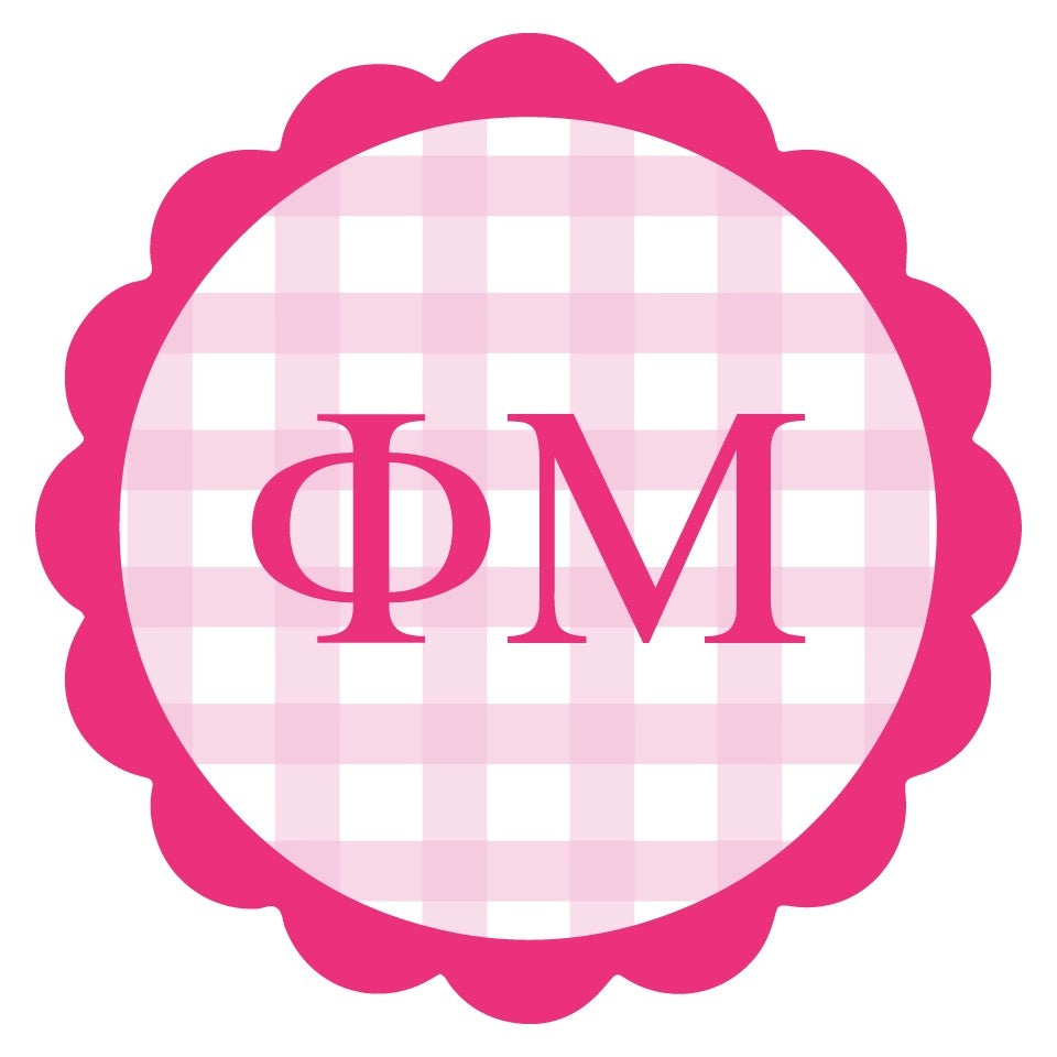 Phi Mu Gingham Sticker