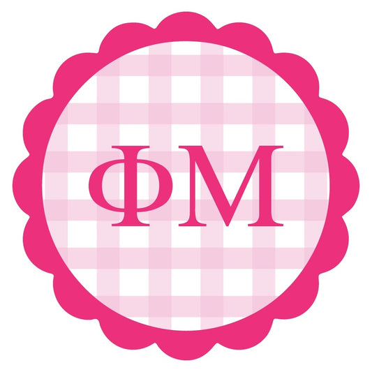 Phi Mu Gingham Sticker