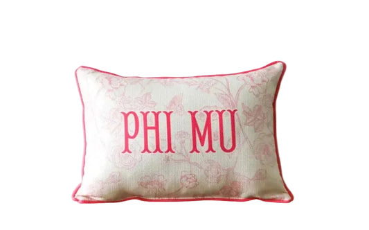 Phi Mu Toile Pillow