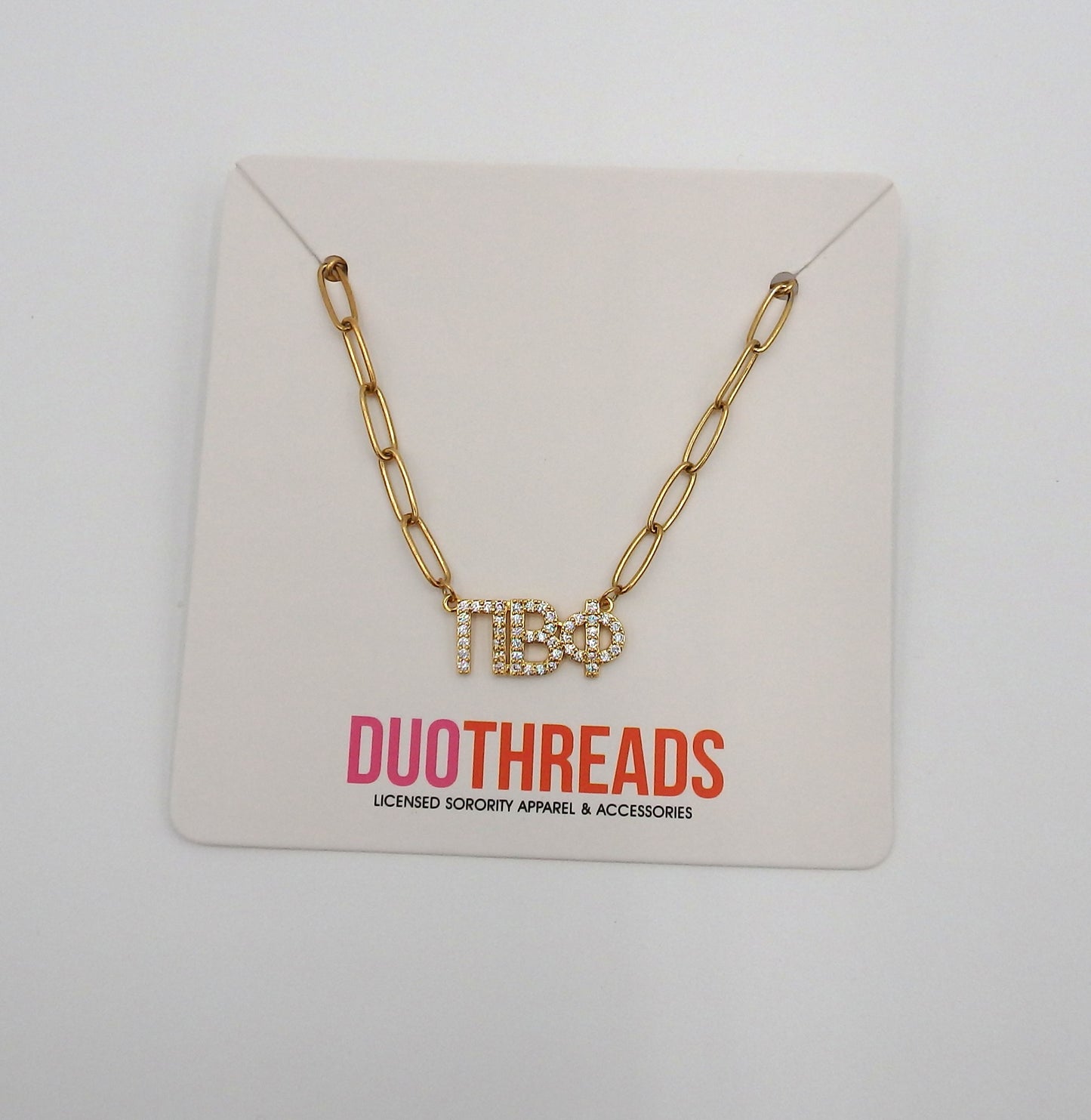 Pi Beta Phi Rhinestone Letters Necklace