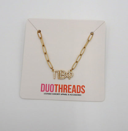 Pi Beta Phi Rhinestone Letters Necklace