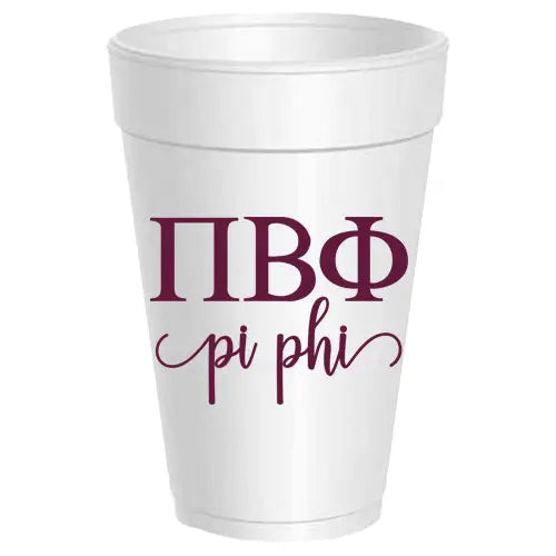 Pi Beta Phi 10 count Sorority Foam Cups