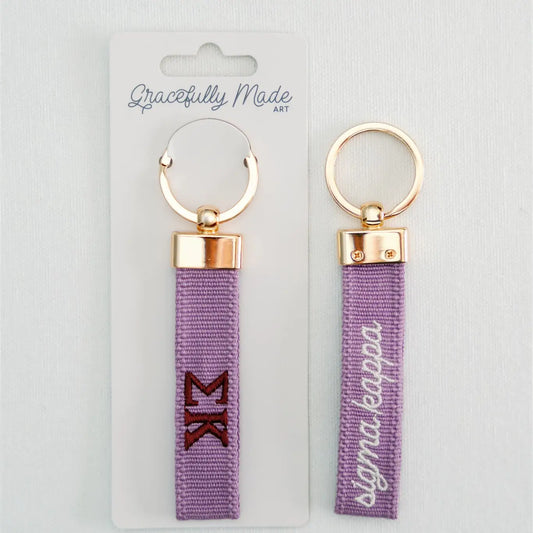 Sigma Kappa Embroidered Keychain