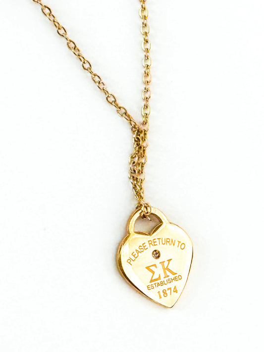 Sigma Kappa Please Return Necklace
