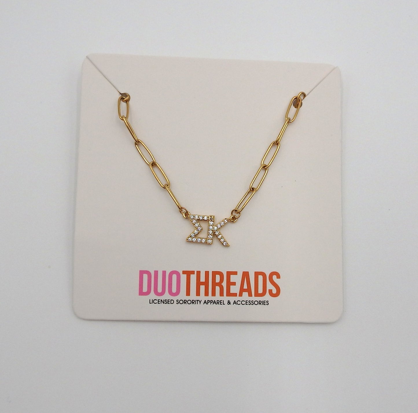 Sigma Kappa Rhinestone Letters Necklace