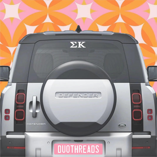 Sigma Kappa Sorority Letters Car Decal