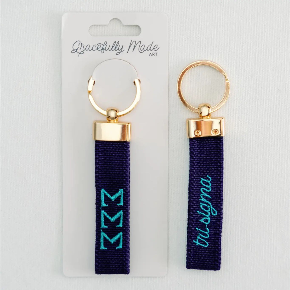 Sigma Sigma Sigma Embroidered Keychain