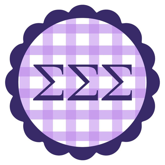 Sigma Sigma Sigma Gingham Sticker