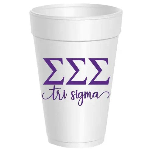 Sigma Sigma Sigma 10 count Sorority Foam Cups