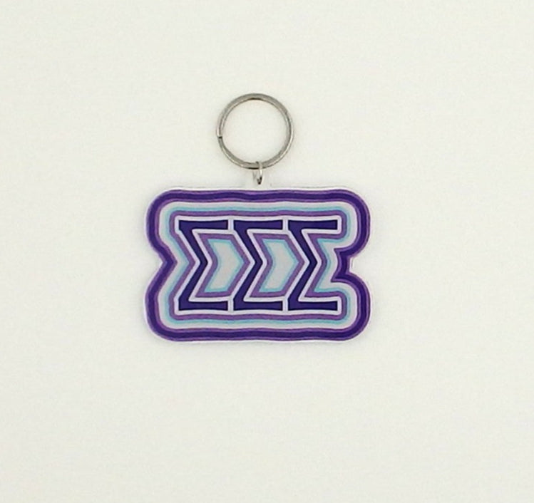 Sigma Sigma Sigma Letters Keychain