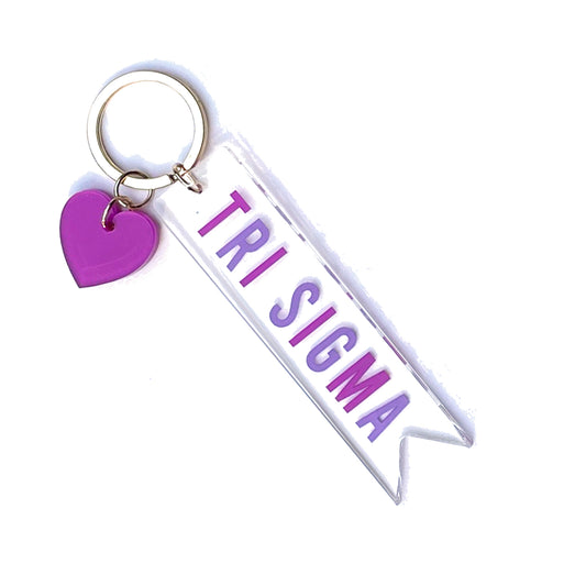 Sigma Sigma Sigma Acrylic Heart Keychain