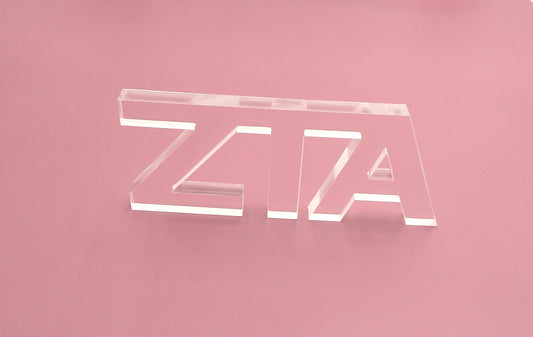 Zeta Tau Alpha Acrylic Shelf Letters