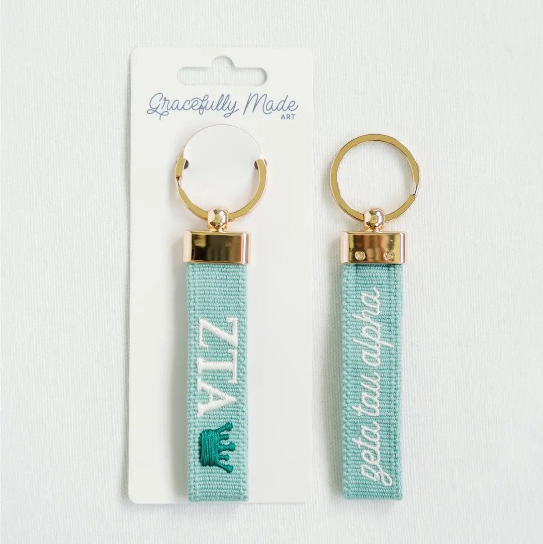 Zeta Tau Alpha Embroidered Keychain
