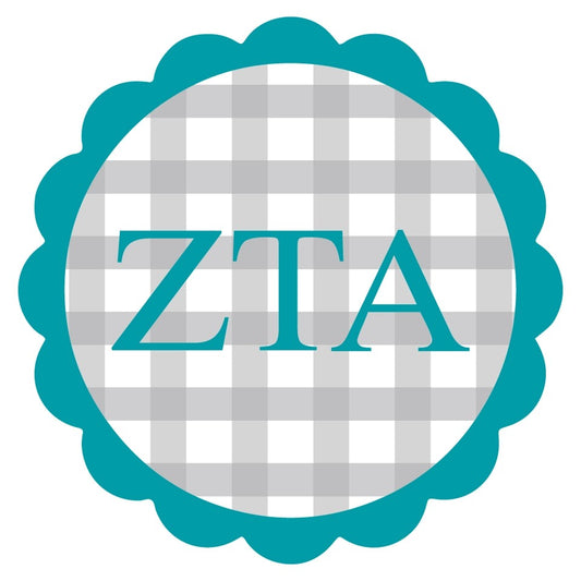 Zeta Tau Alpha Gingham Sticker