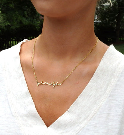 Zeta Tau Alpha Script Necklace