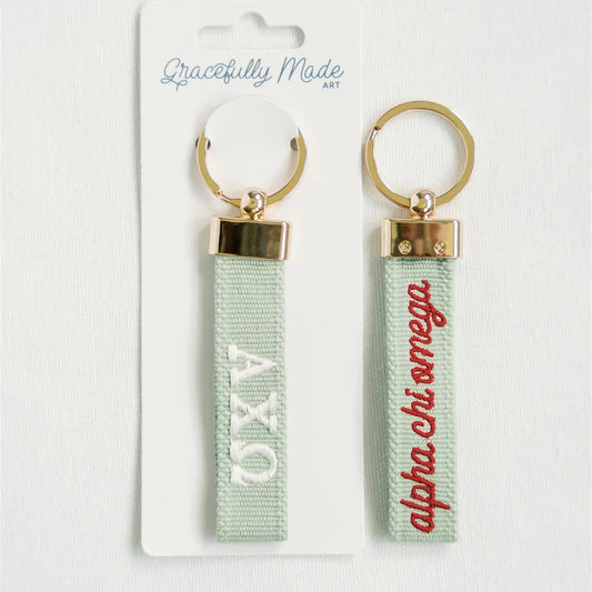 Alpha Chi Omega Embroidered Keychain
