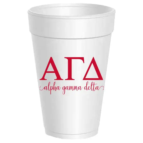 Alpha Gamma Delta 10 count Sorority Foam Cups