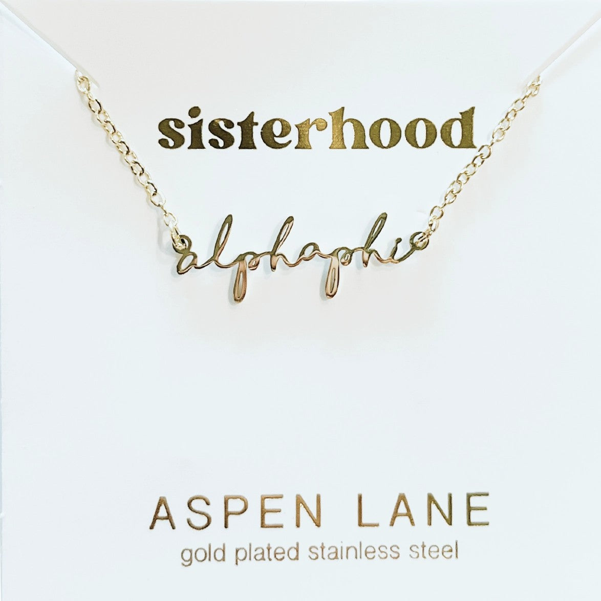 Alpha Phi Script Necklace