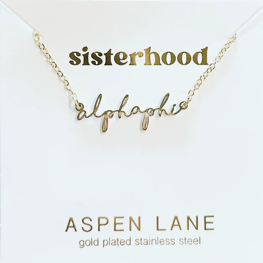 Alpha Phi Script Necklace