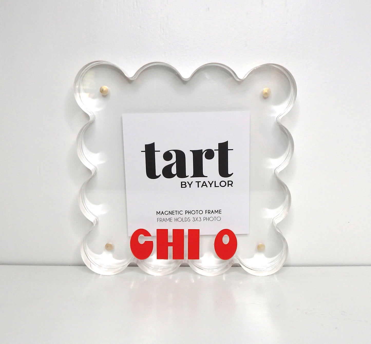 Chi Omega Scalloped Acrylic Photo Frame