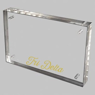 Delta Delta Delta Acrylic Frame with Gold Foil Lettering