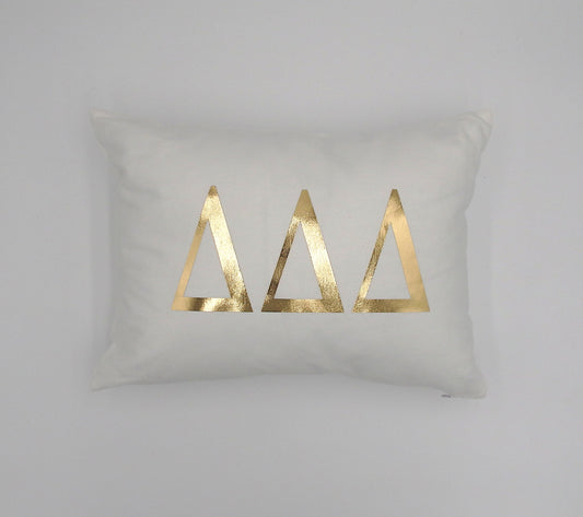 Delta Delta Delta Sorority Gold Initial Throw Pillow