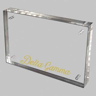 Delta Gamma Acrylic Frame with Gold Foil Lettering