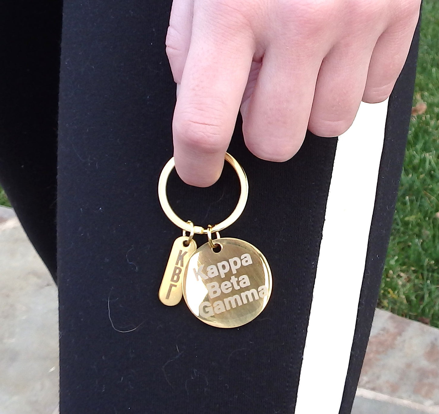 Kappa Beta Gamma Name and Letters Keychain - gold