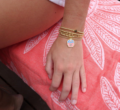 Alpha Phi Charm Stacked Bracelets
