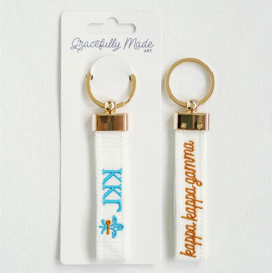 Kappa Kappa Gamma Embroidered Keychain