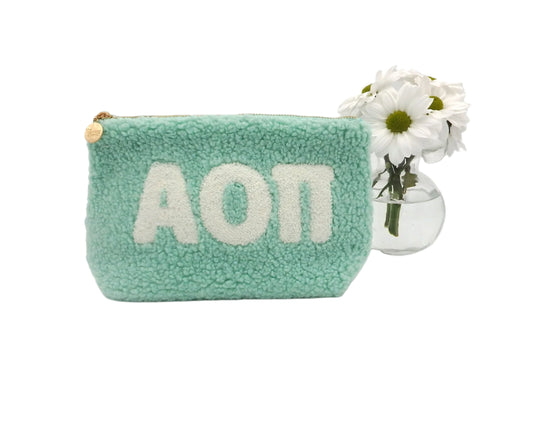 Alpha Omicron Pi Greek Letter Teddy Pouch