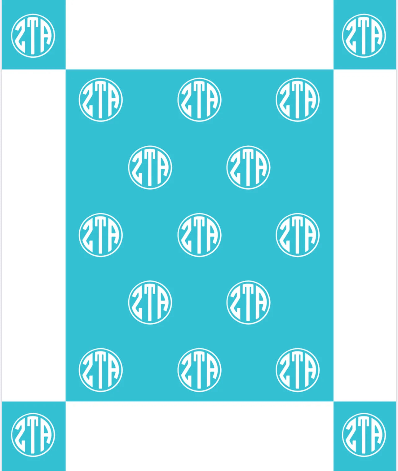 Zeta Tau Alpha Circle Monogram Blanket