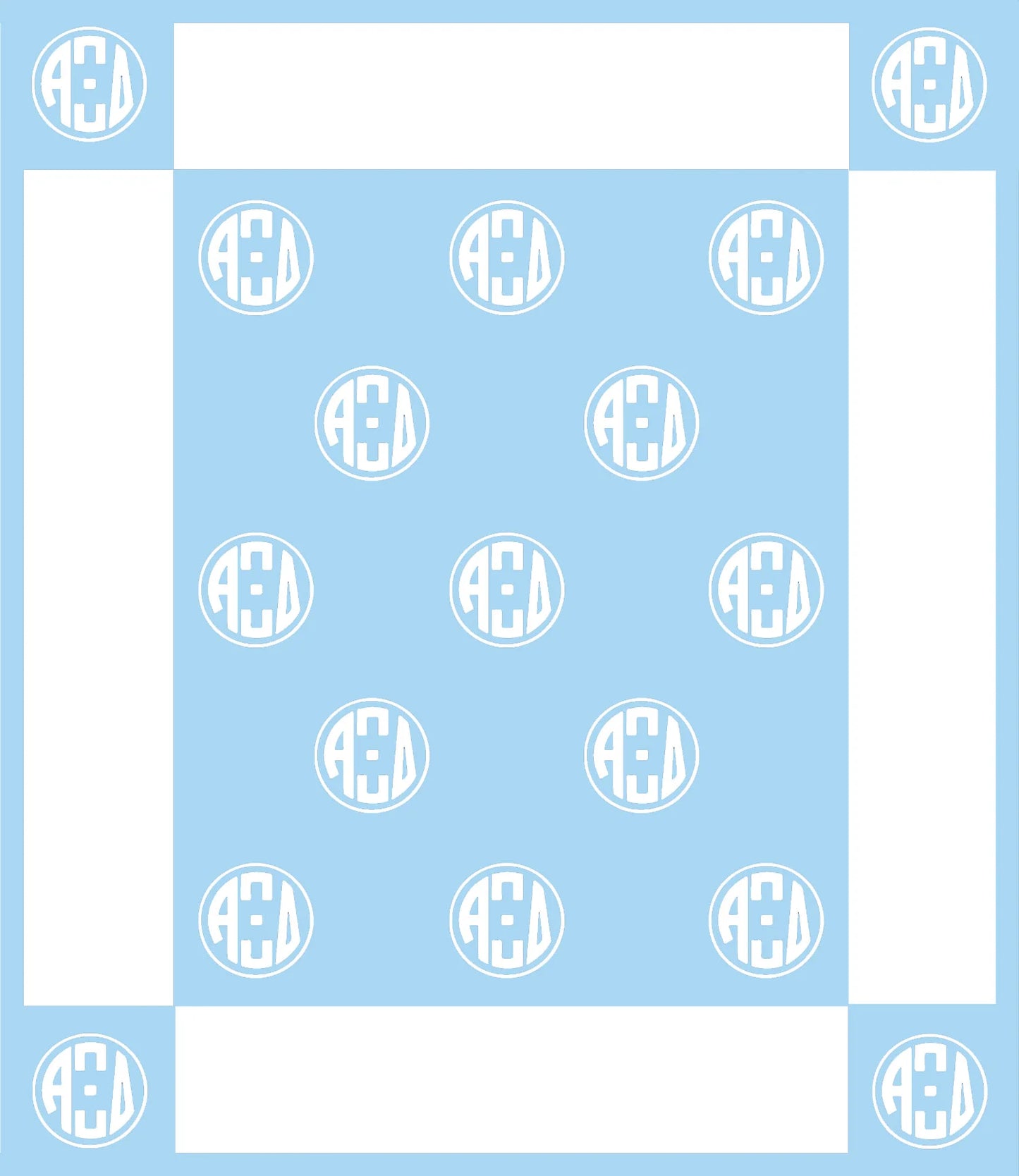 Alpha Xi Delta Circle Monogram Blanket