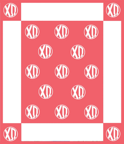 Chi Omega Circle Monogram Blanket