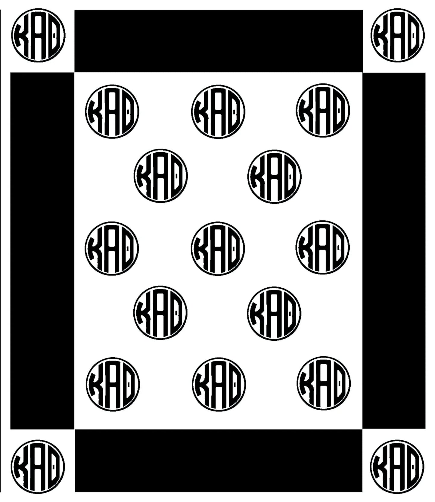 Kappa Alpha Theta Circle Monogram Blanket