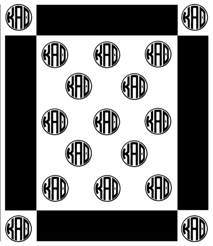 Kappa Alpha Theta Circle Monogram Blanket
