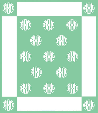 Alpha Chi Omega Circle Monogram Blanket