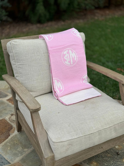 Phi Mu Circle Monogram Blanket