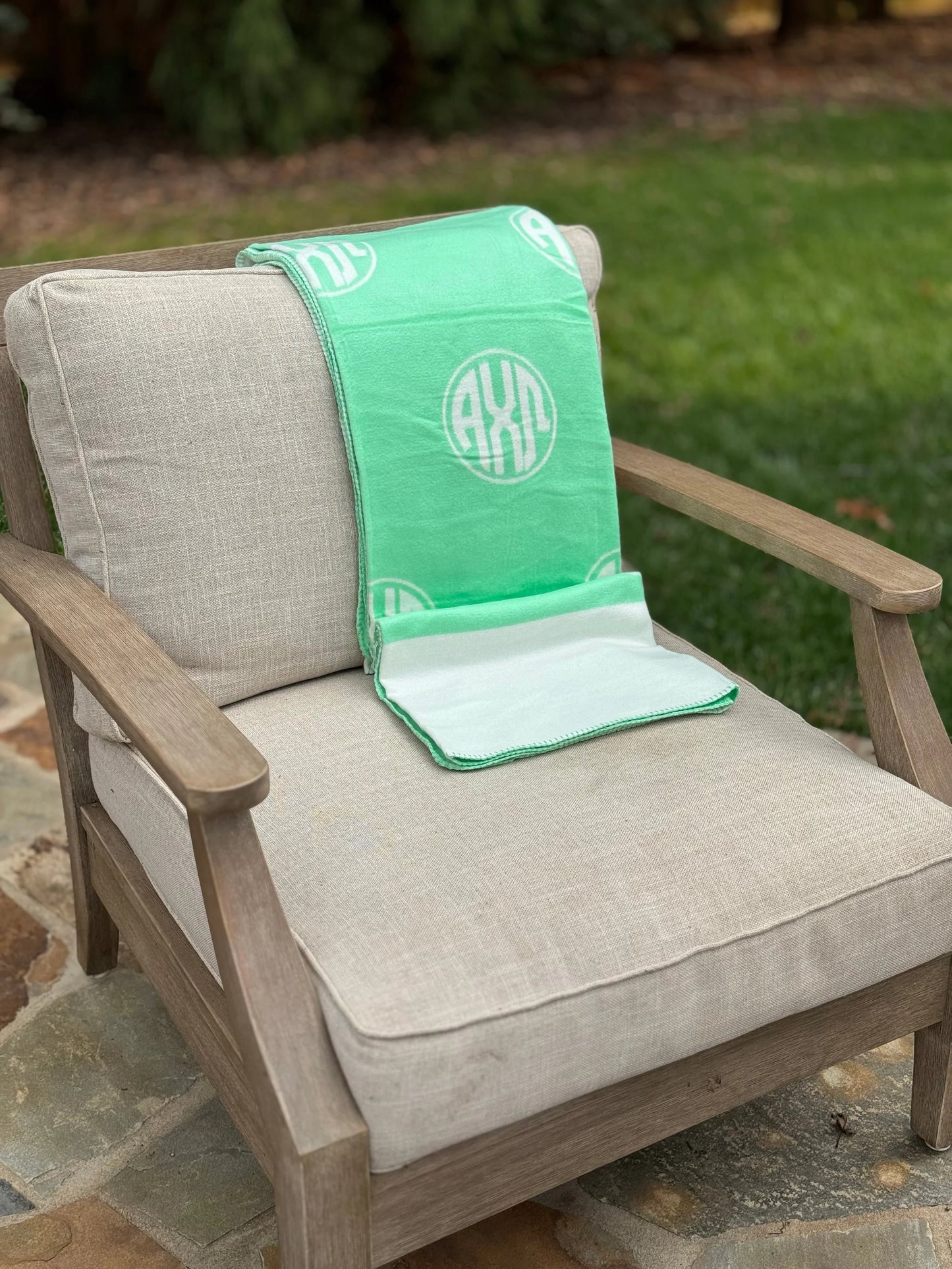 Alpha Chi Omega Circle Monogram Blanket