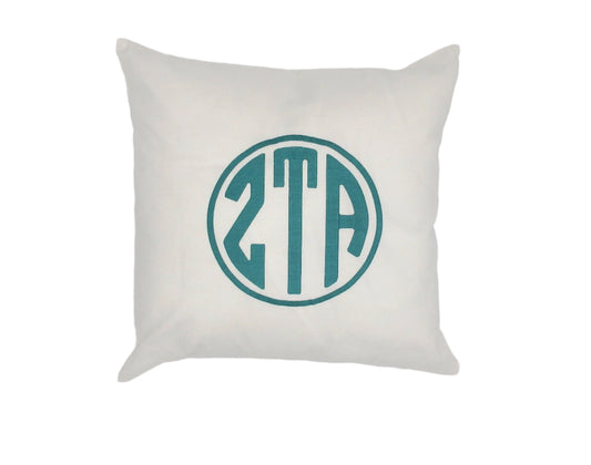 Zeta Tau Alpha Circle Monogram Pillow