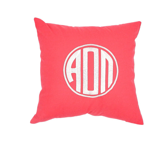 Alpha Omicron Pi Circle Monogram Pillow