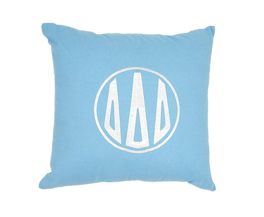 Delta Delta Delta Circle Monogram Pillow