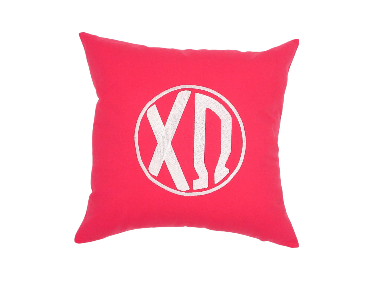 Chi Omega Circle Monogram Pillow
