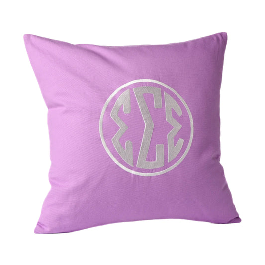 Sigma Sigma Sigma Circle Monogram Pillow